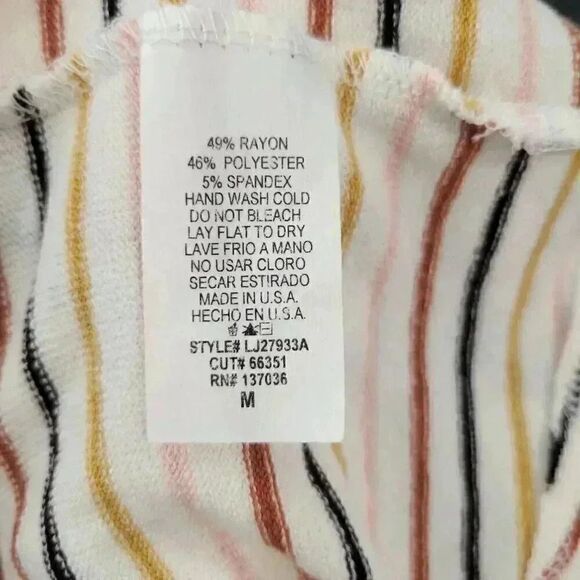 Lazy Sundays Women's Ivory Rayon/Poly/Spandex Lightweight Terry Cloth Striped Do - Picture 10 of 11